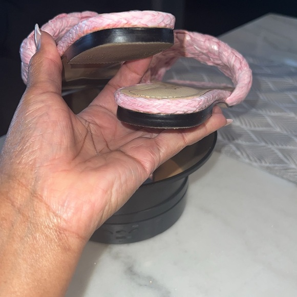 DUCIE LONDON RAFFIA AND LEATHER SLIDES - Picture 11 of 12